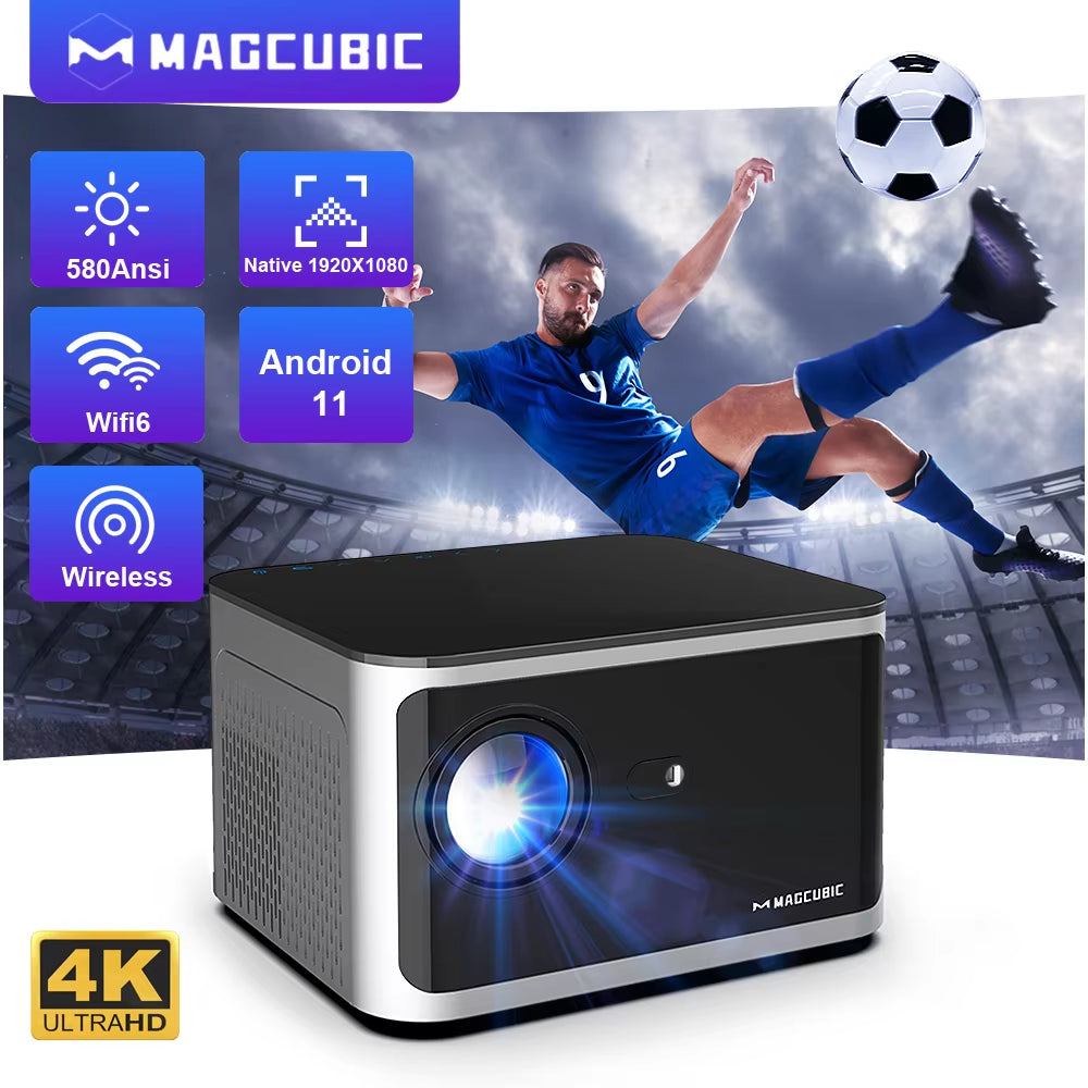 4K Android smart projector with Wi-Fi and Bluetooth