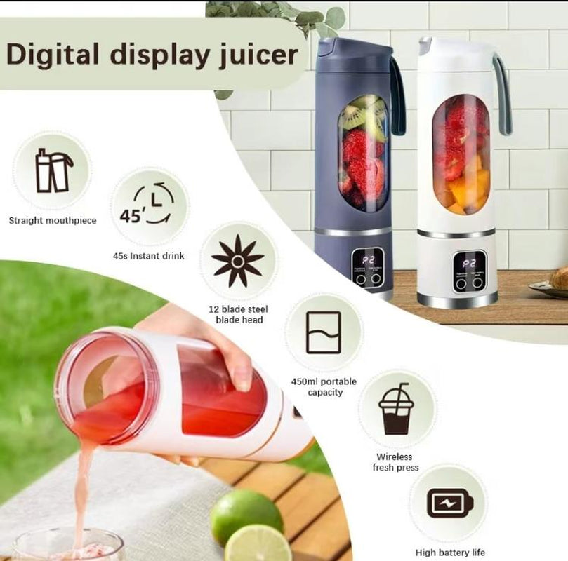 【Tiktok Top Seller】Digital Multimode Juicer Blender - Smart LED Display, Diet-Friendly,Leak Proof Design for Smoothies Liquid Diet, Shakes & Baby Food,Best Compact Blender for Home & Travel, Lemon Juicer,Fathers Day Gift