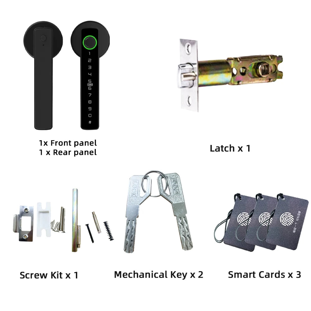 RMAJ™ Smart Fingerprint Lock – 5-in-1 Keyless Entry | Tuya App Control, Card, Keypad & Print Unlock