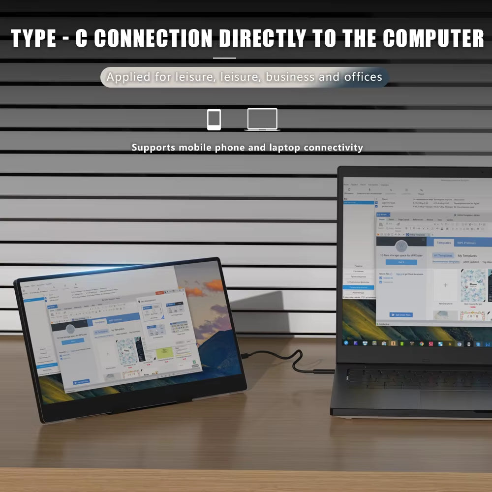 Upgrade your setup on-the-go with the N140-S36 Portable 14" Display! Perfect 60Hz refresh rate and vibrant 1366x768 resolution for all your needs! 🌟💻 #PortableMonitor #TechUpgrade