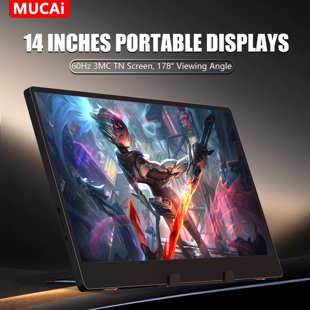 Upgrade your setup on-the-go with the N140-S36 Portable 14" Display! Perfect 60Hz refresh rate and vibrant 1366x768 resolution for all your needs! 🌟💻 #PortableMonitor #TechUpgrade